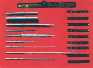 scary-looking ancient acupuncture needles